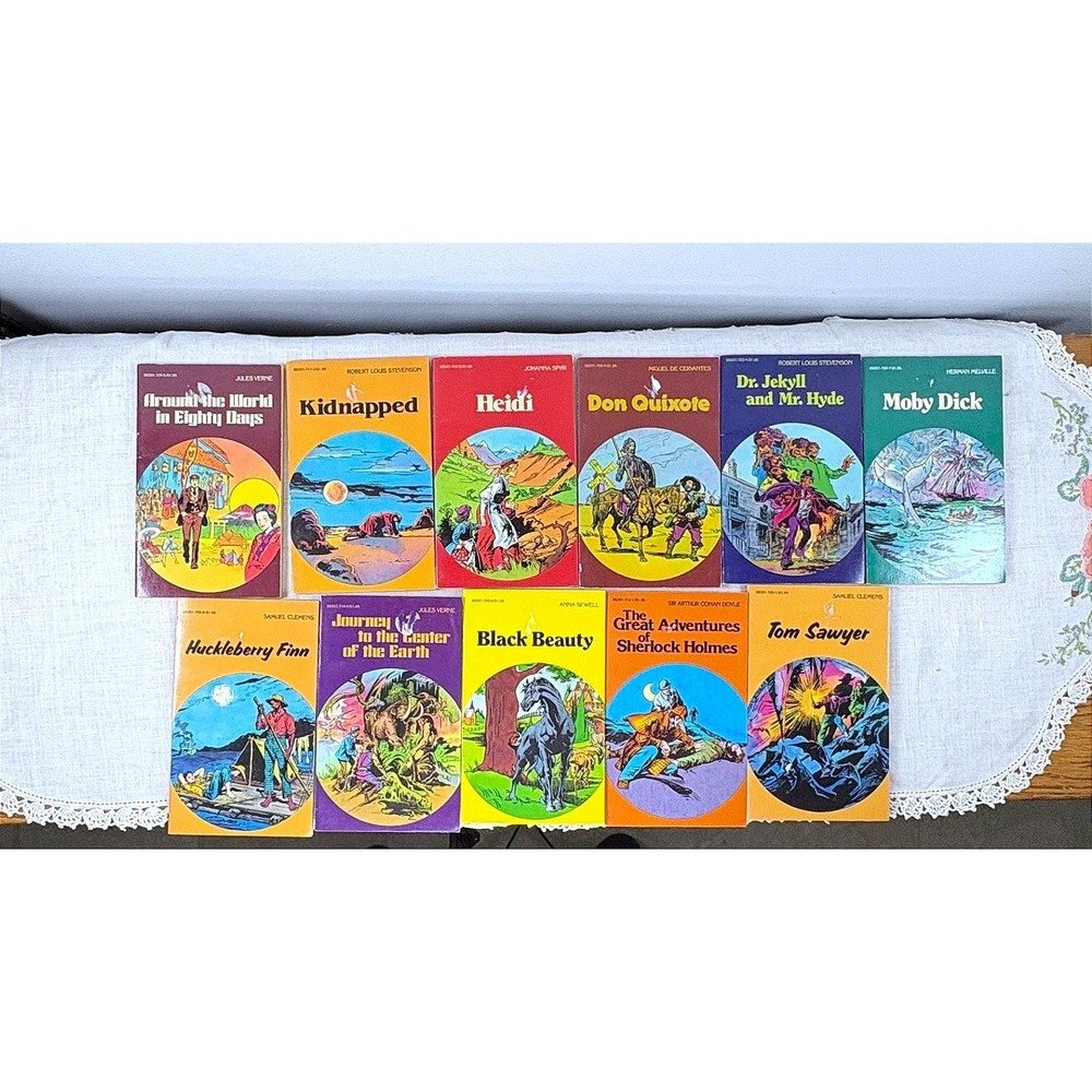 Vintage Pocket Classics Lot 11 Illustrated‎ Books Jules Verne Stevenson Clemens